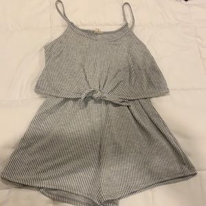 White and gray romper